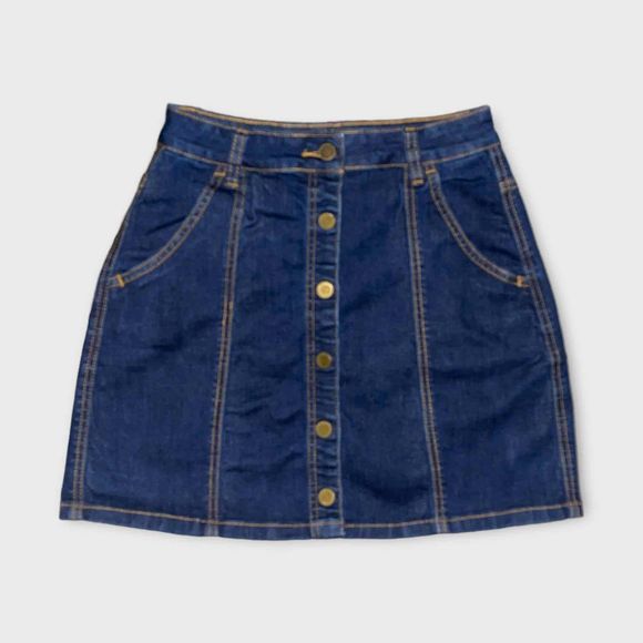 Blank NYC dark denim mini jean skirt button down size women 26 S - Picture 1 of 9